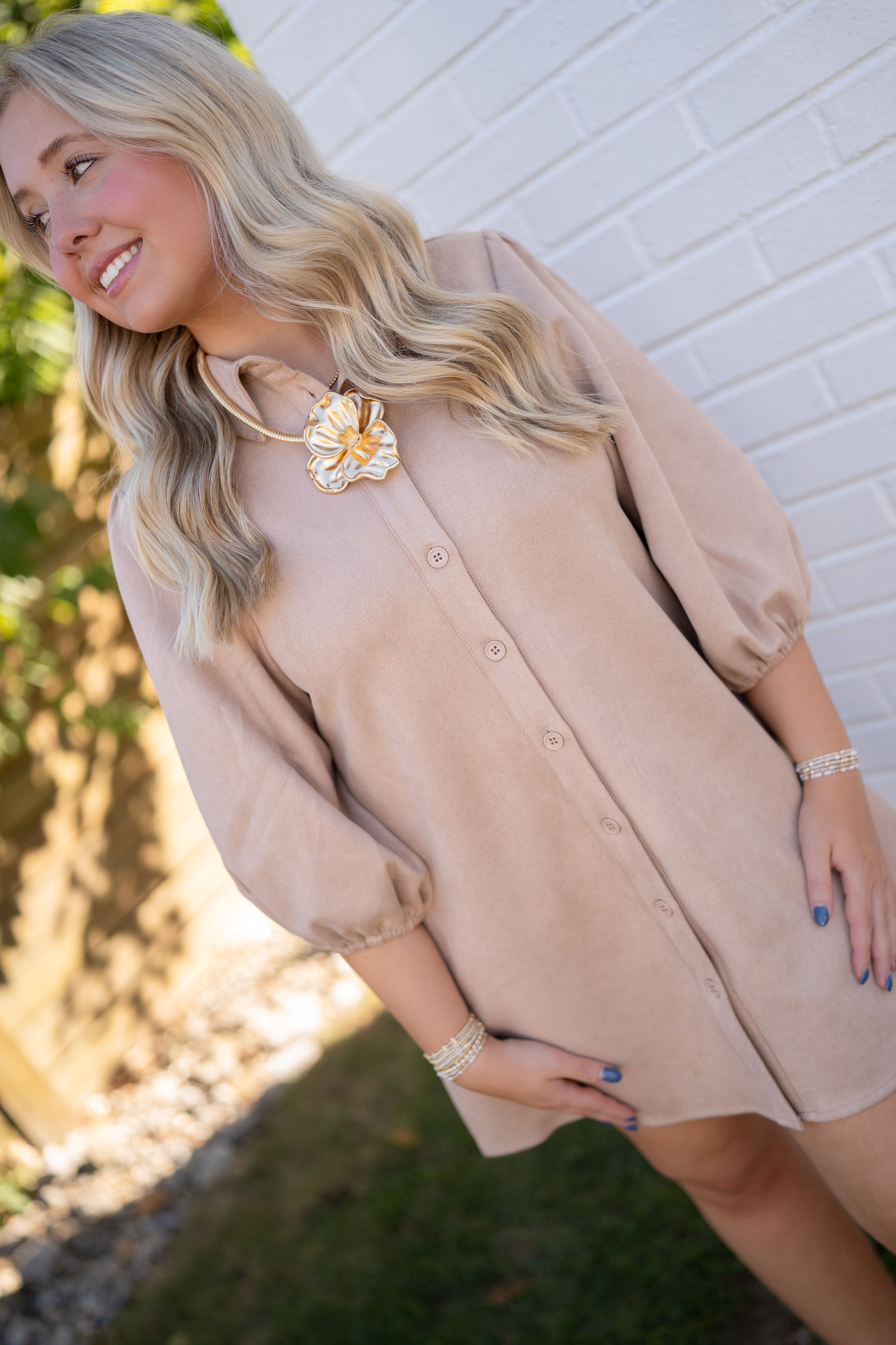 Dolce Cabo Suede Dress Camel