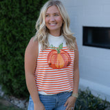 Queen of Sparkles Striped Pumpkin Knit