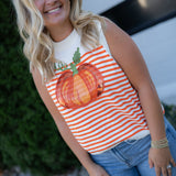 Queen of Sparkles Striped Pumpkin Knit