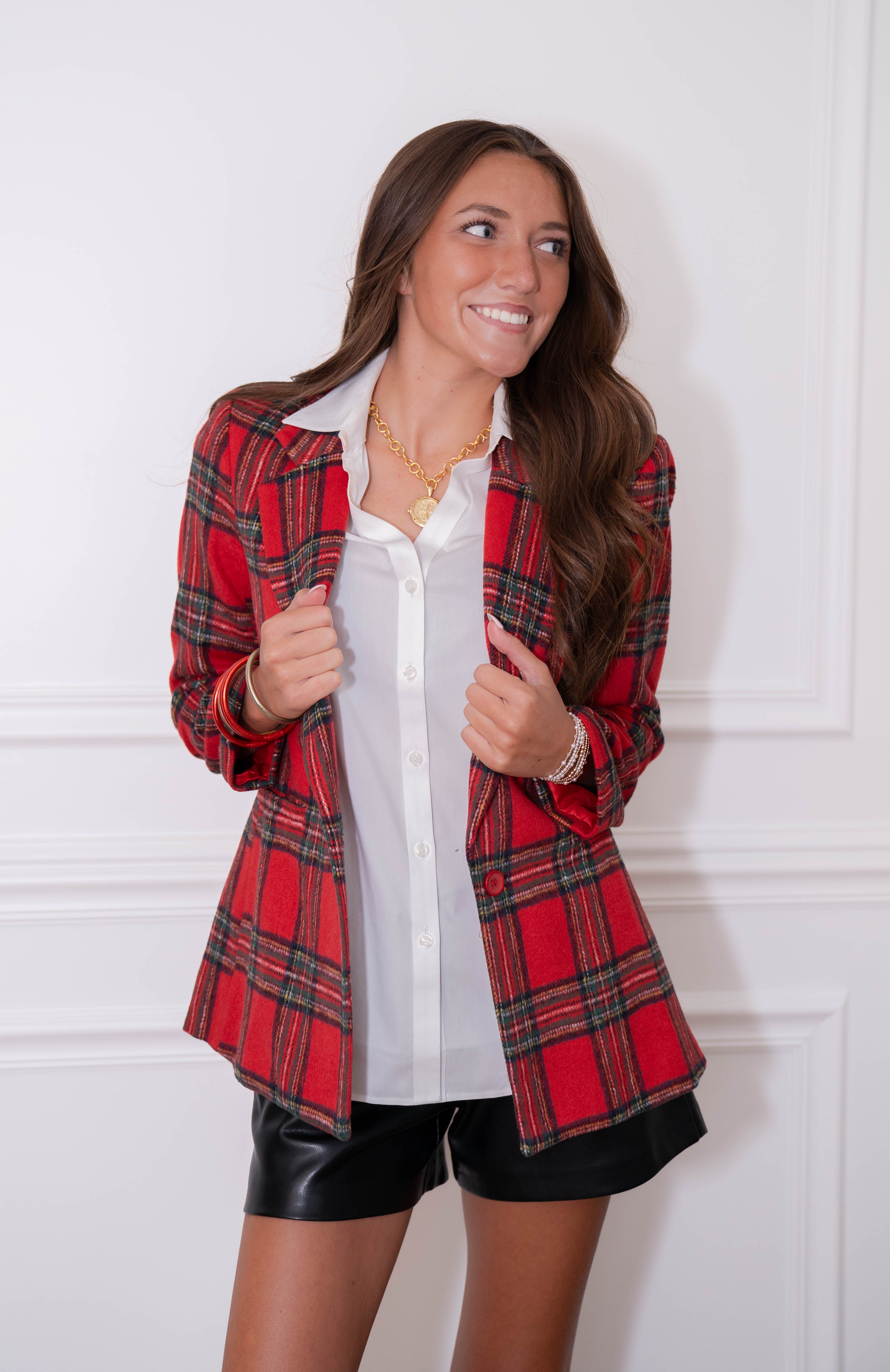 Christmas Plaid Blazer