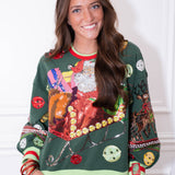Queen of Sparkles Red Sleigh Santa  Sweatshirt