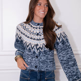 ZSupply North Sea Fairisle Cardigan - Blue Velvet Heather