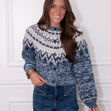 ZSupply North Sea Fairisle Cardigan - Blue Velvet Heather