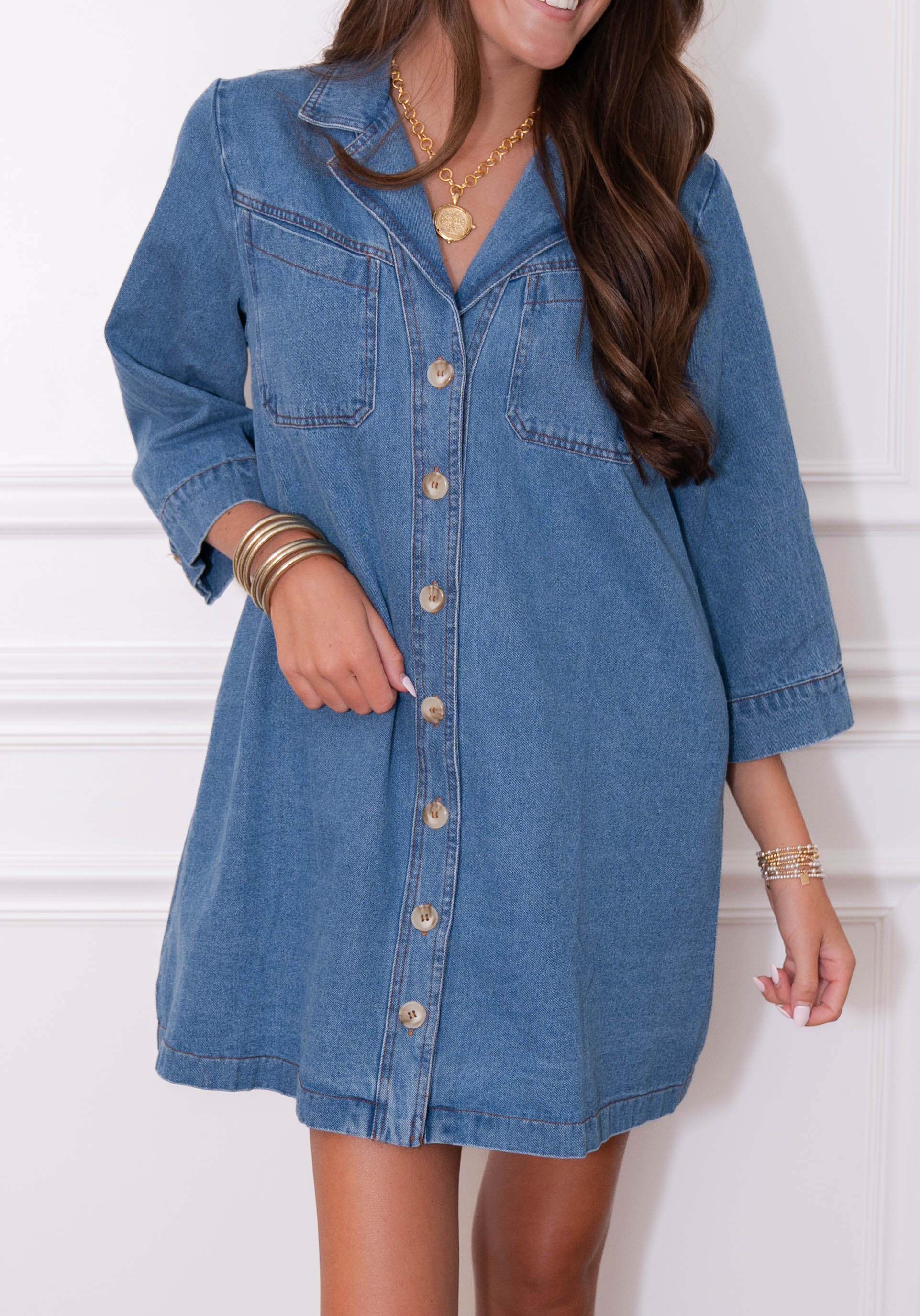 Denim Long Sleeve Dress