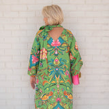 House of MBR Green Pheasant Maxi Dress