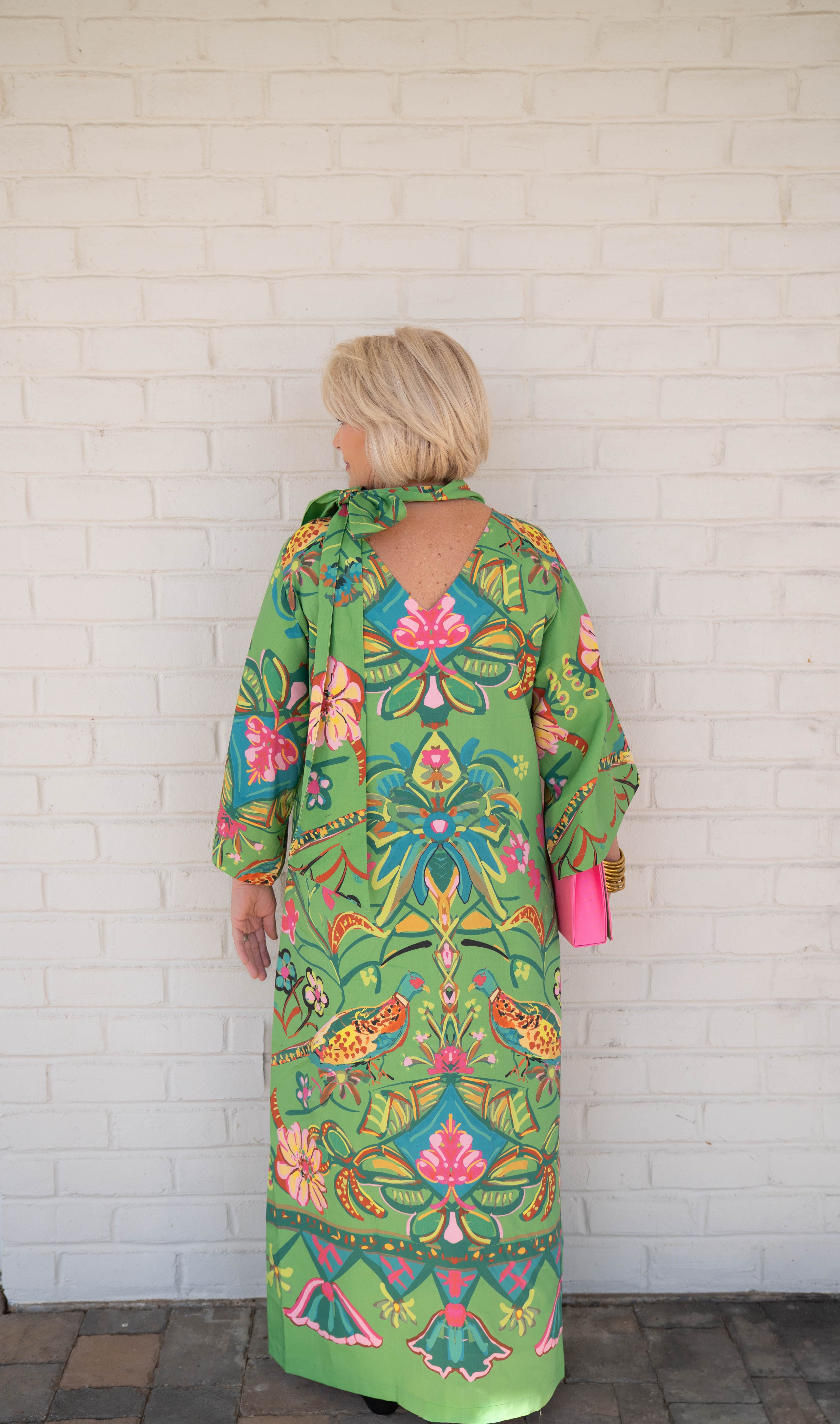 House of MBR Green Pheasant Maxi Dress