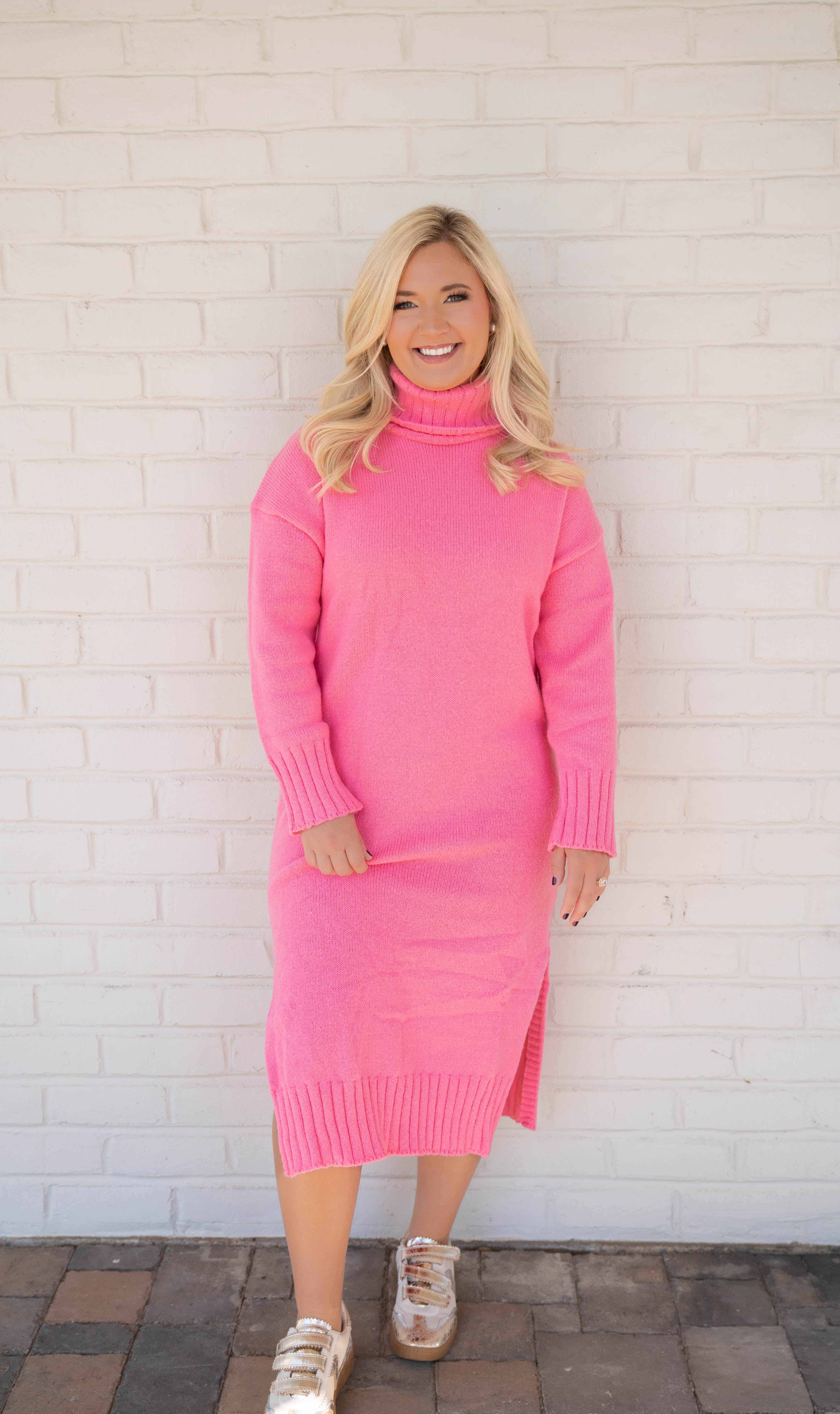 Kallie Sweater Dress Pink