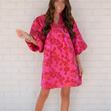 Hot Pink Embossed Dress
