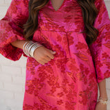 Hot Pink Embossed Dress