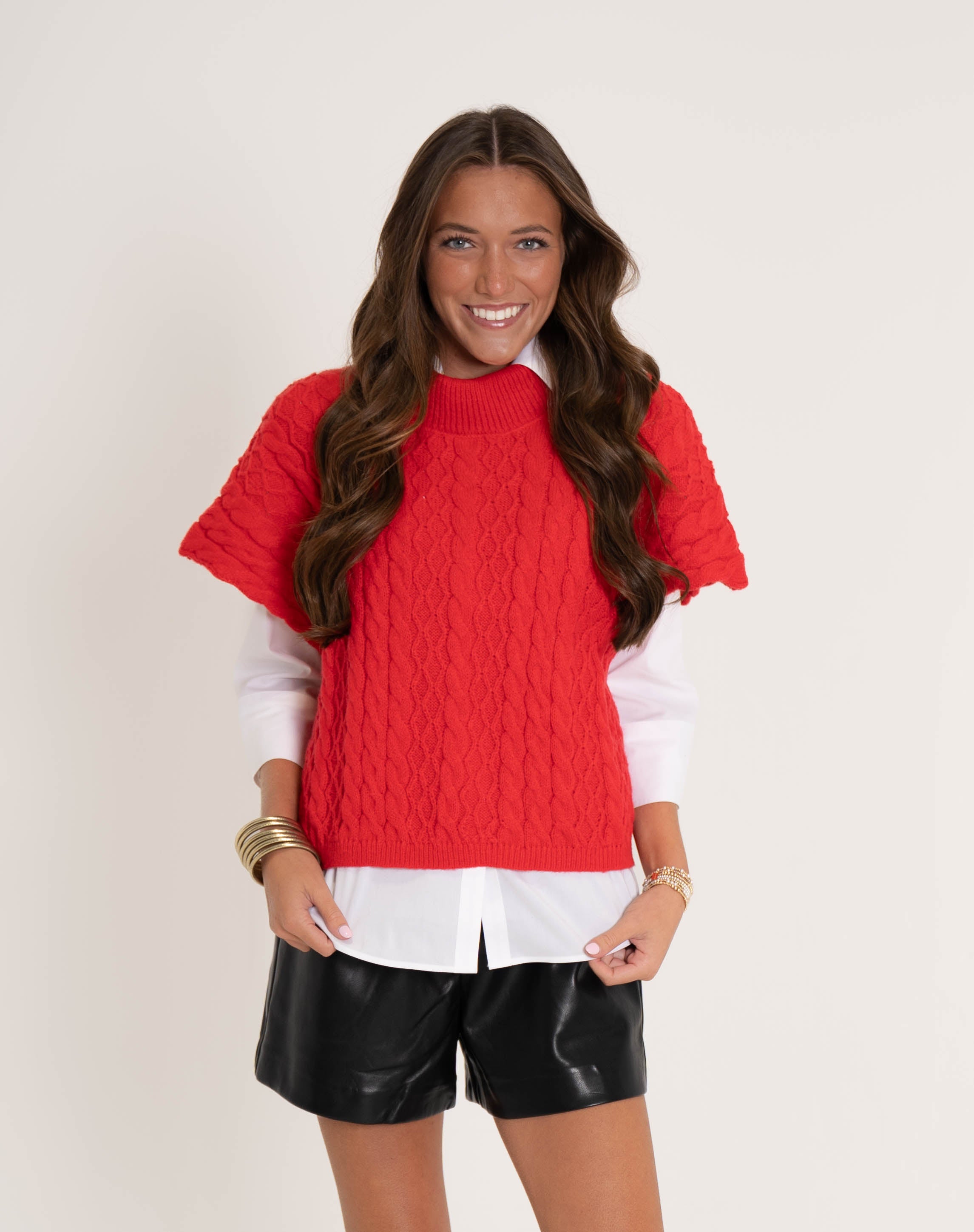 Red Cable Sweater Vest