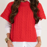 Red Cable Sweater Vest