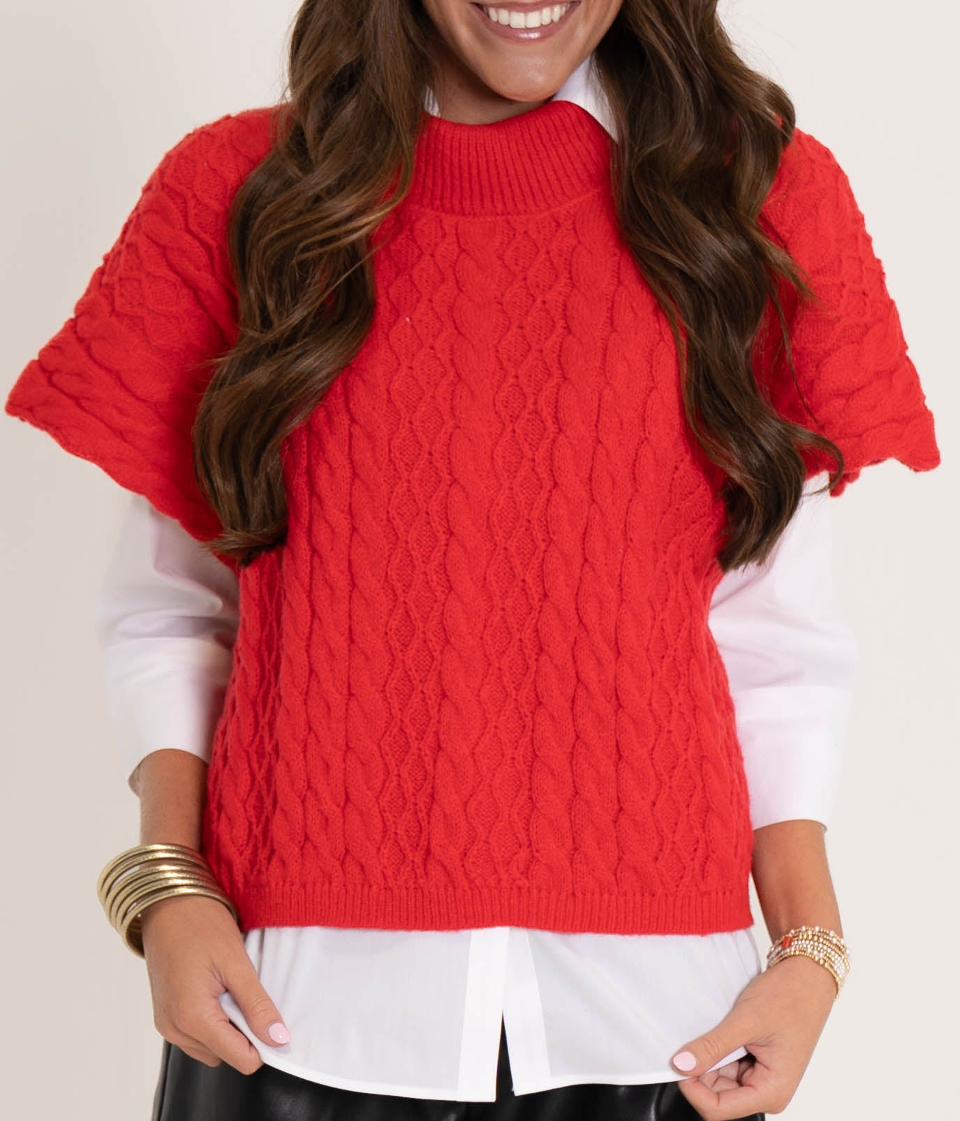 Red Cable Sweater Vest