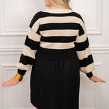 Black Color Block Sweater Dress