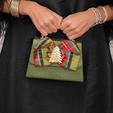 Green Lulu Christmas Plaid Bow Purse