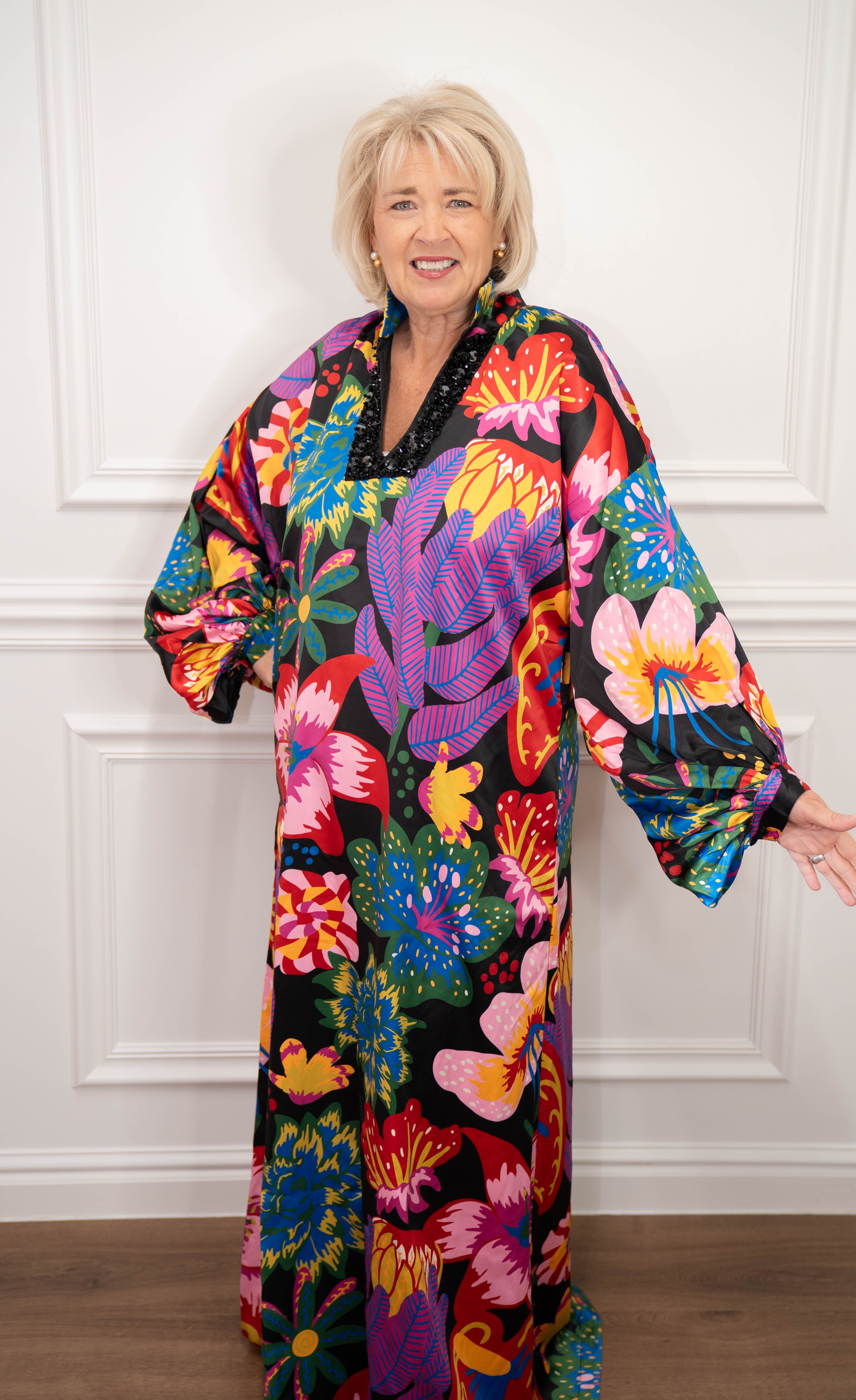 Emily McCarthy Fiona Caftan Midnight Garden