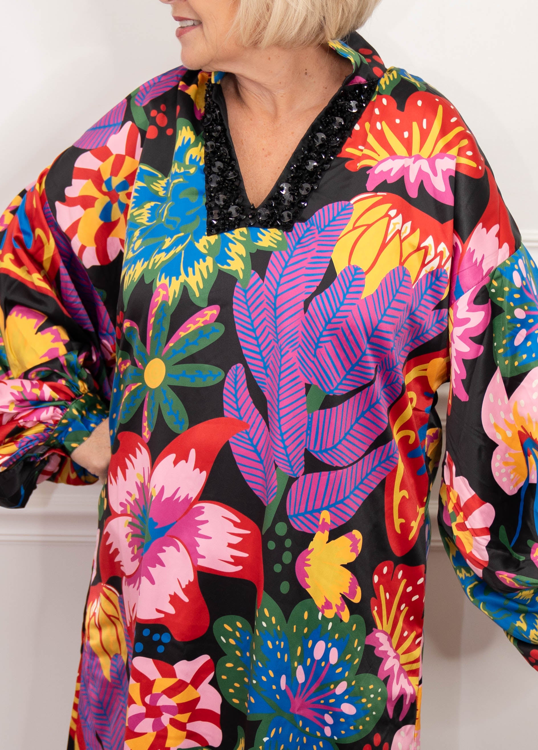 Emily McCarthy Fiona Caftan Midnight Garden