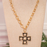 Peral Cross Necklace