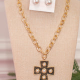 Peral Cross Necklace