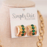 Green Jeweled Hoop