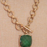 Classic Toggle Necklace in Green