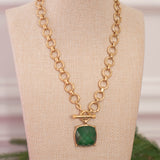 Classic Toggle Necklace in Green