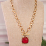 Classic Toggle Necklace in Red