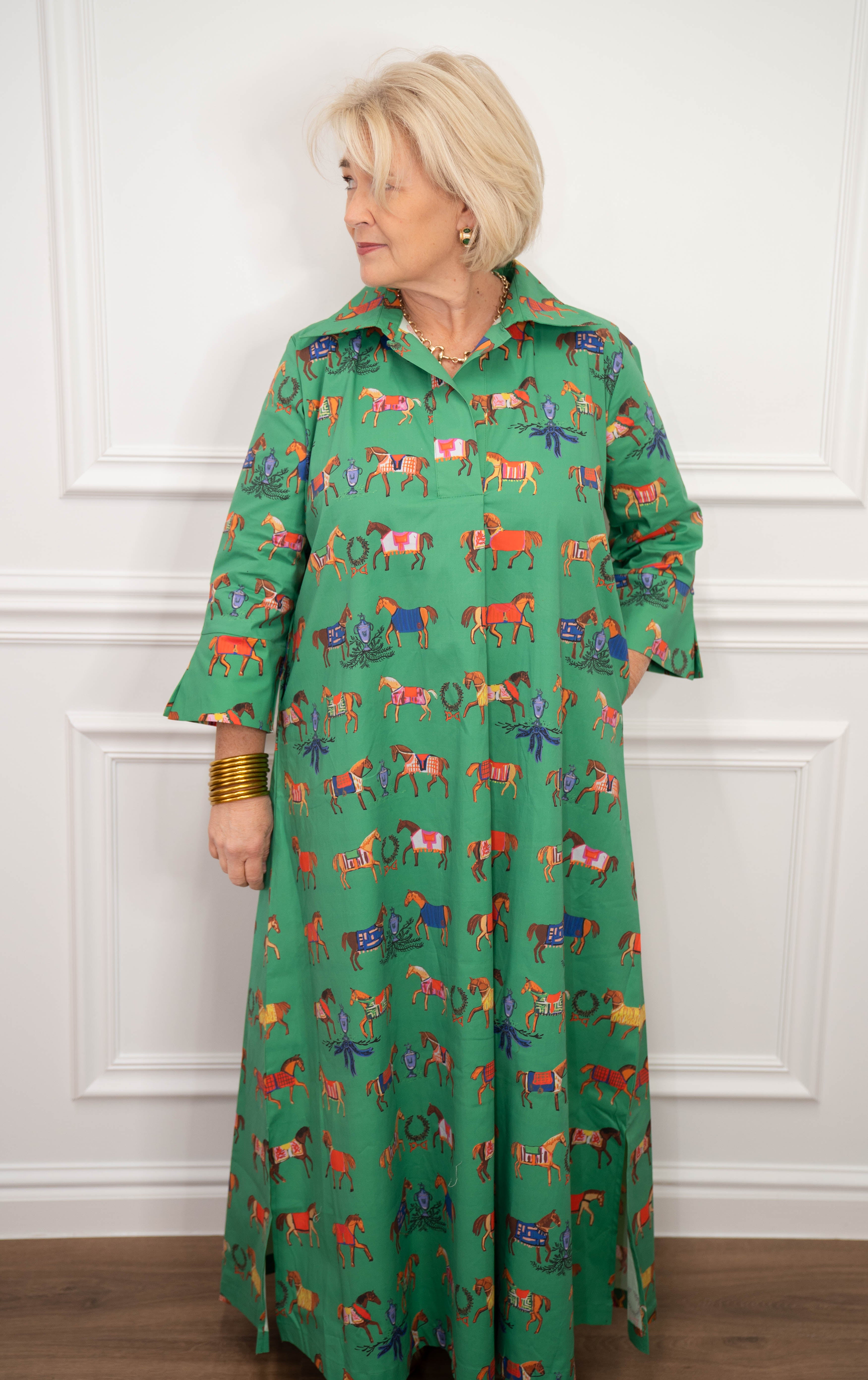 House of MBR High Horse Shirt Dress Long