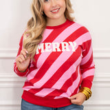 Shiraleah Merry Diagonal Stripe Sweatshirt