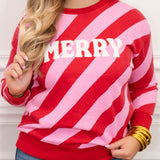 Shiraleah Merry Diagonal Stripe Sweatshirt
