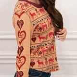 Free people tan and red reindeer
