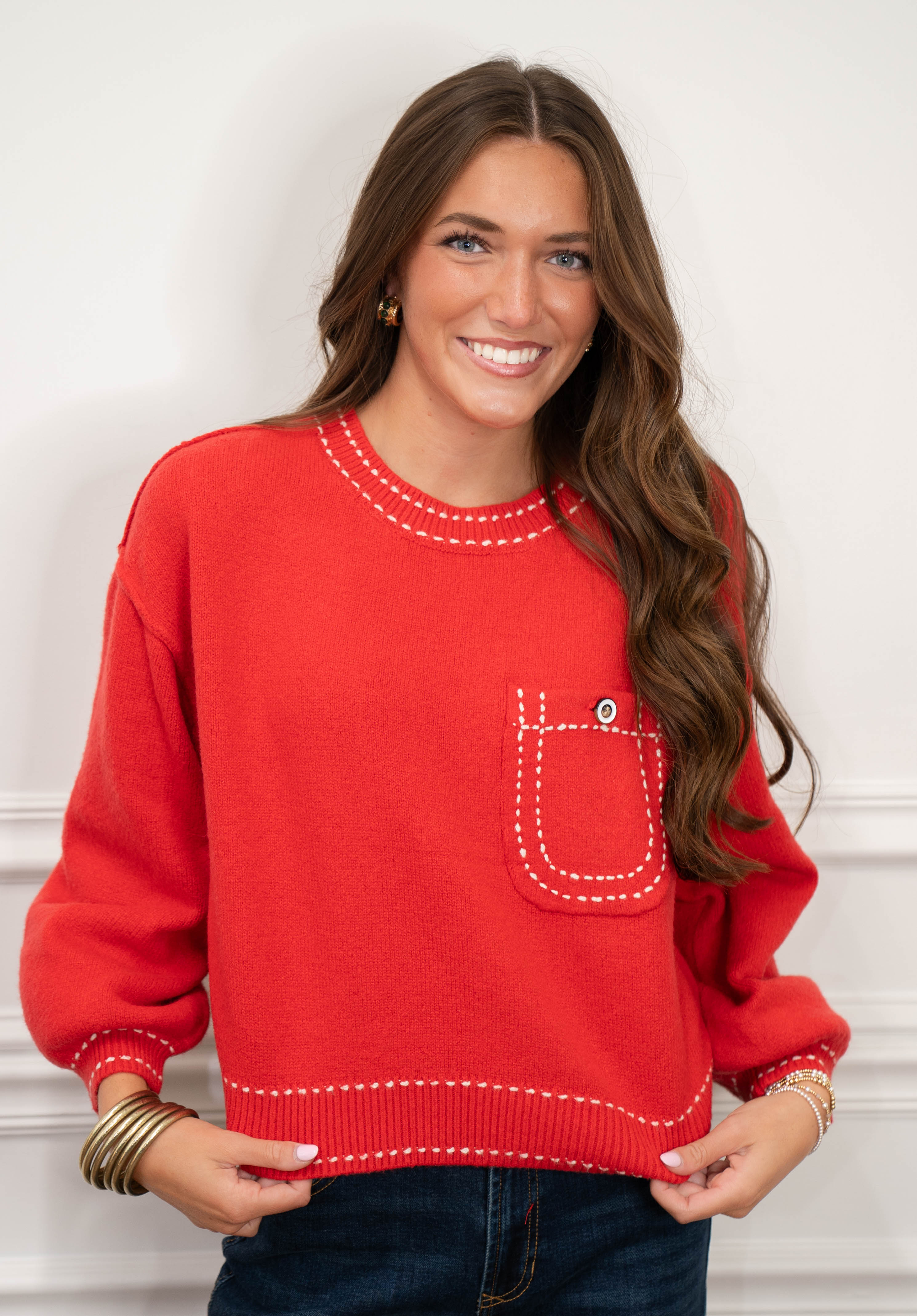 Jodi Sweater in Red
