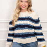 Free People Blue Stripe Sweater