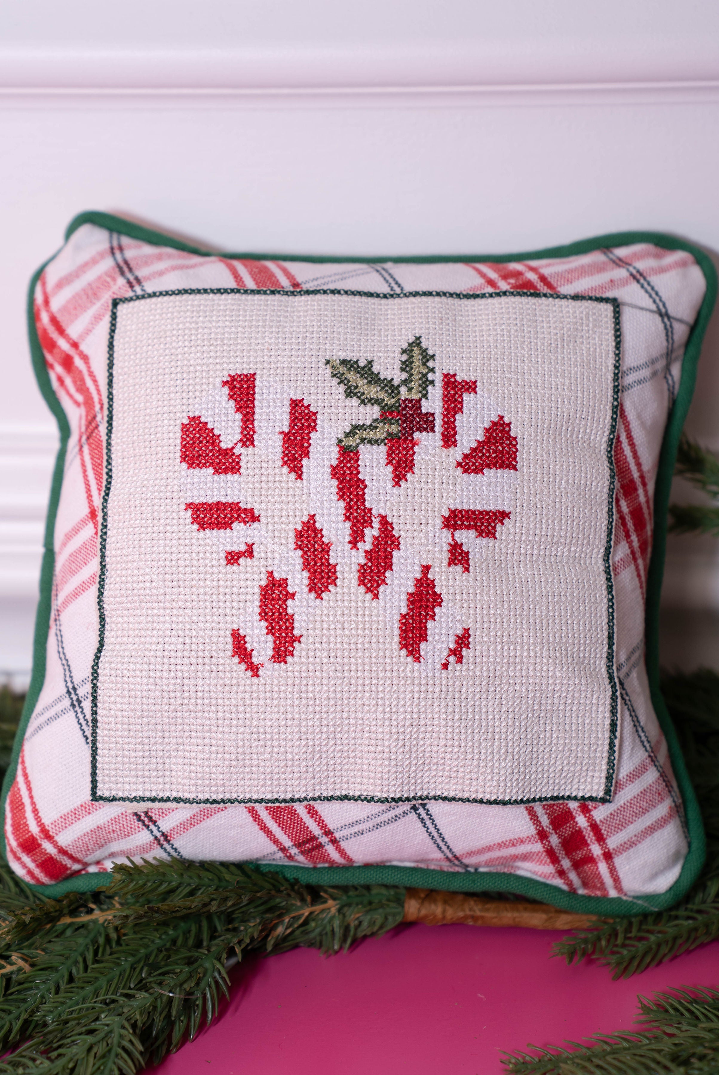 Mud Pie Candy Cane Pillow