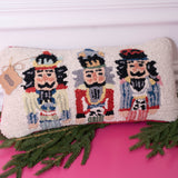 Mud Pie Lumbar Nutcracker Wool Pillow