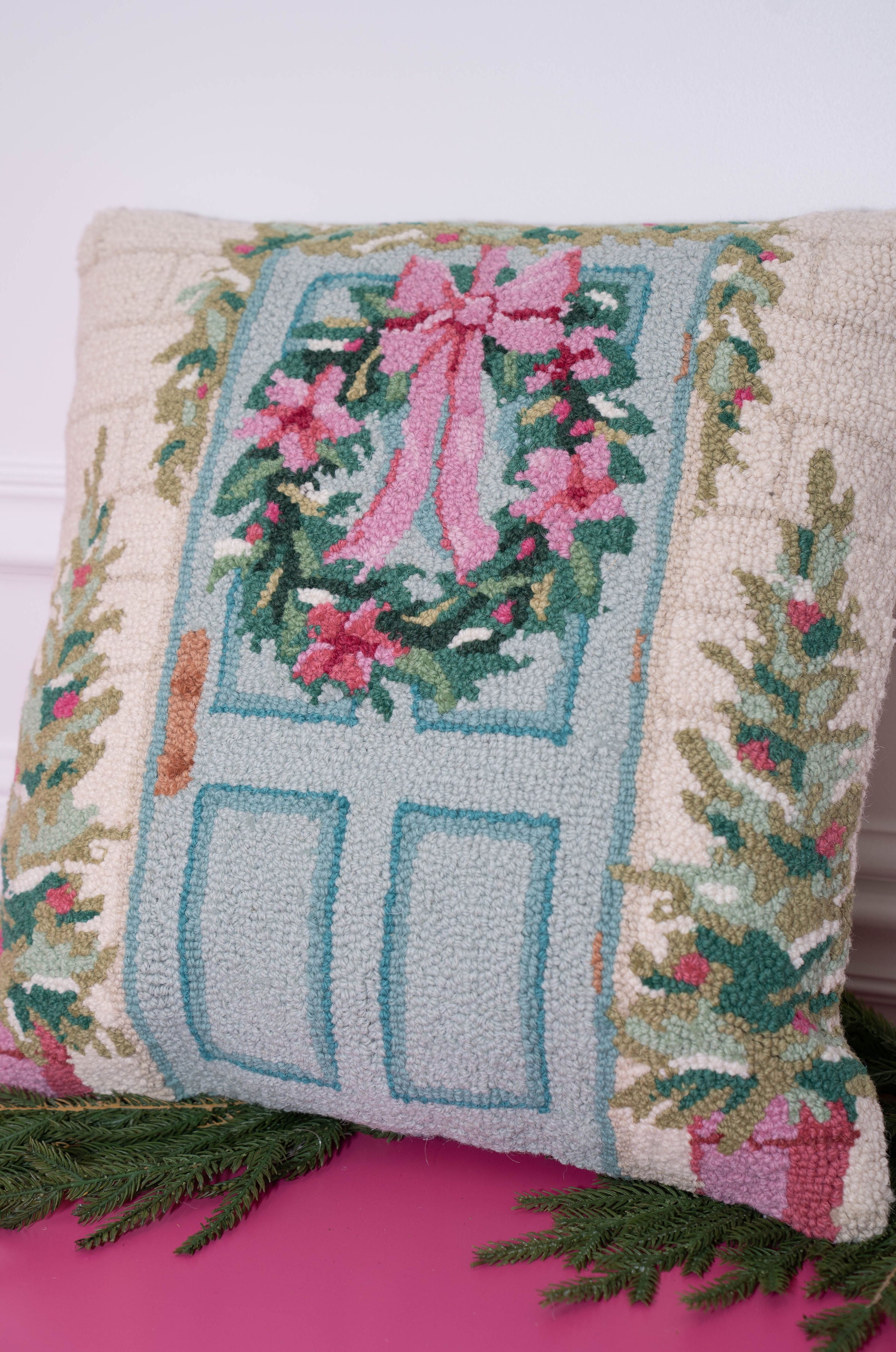 Holiday Front Porch Pillow