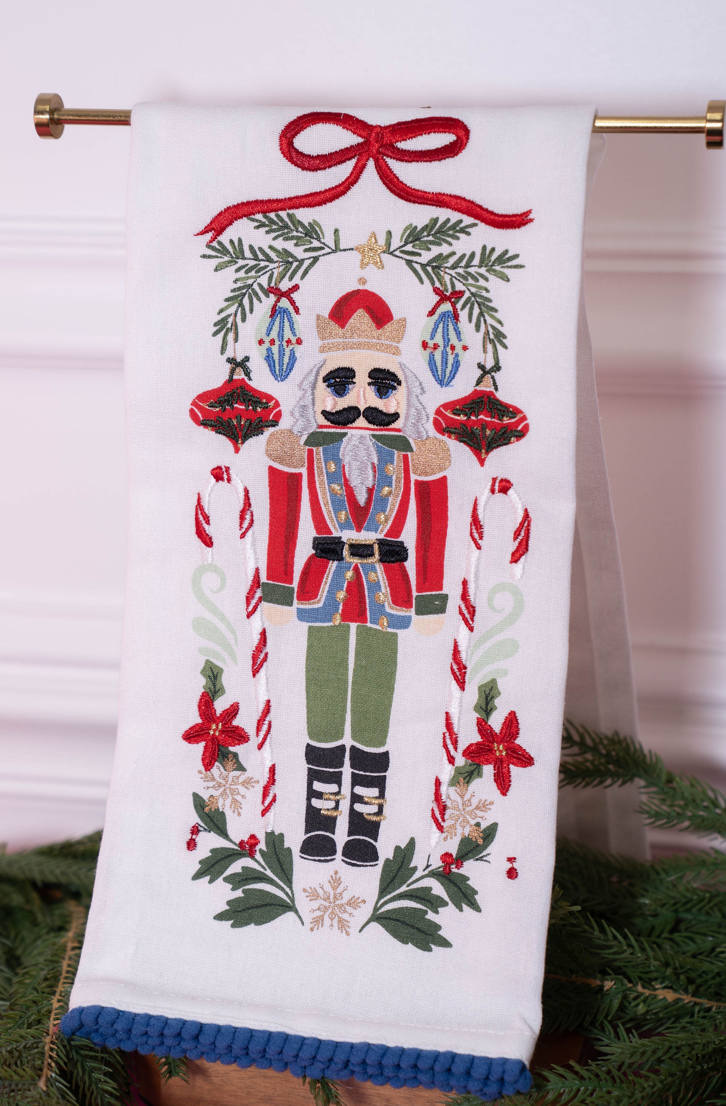 Nutcracker Embellished Dishtowel
