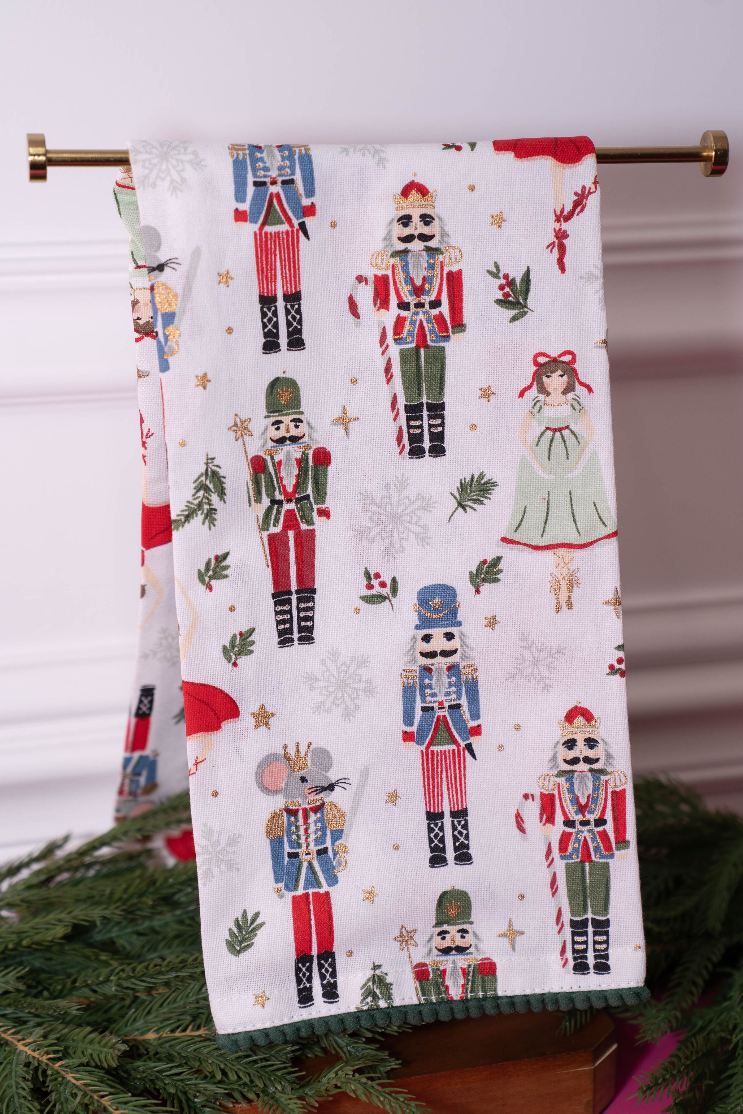 Embellished Kitchen Tea Towel Christmas Dance