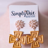 Golden Cross Earrings