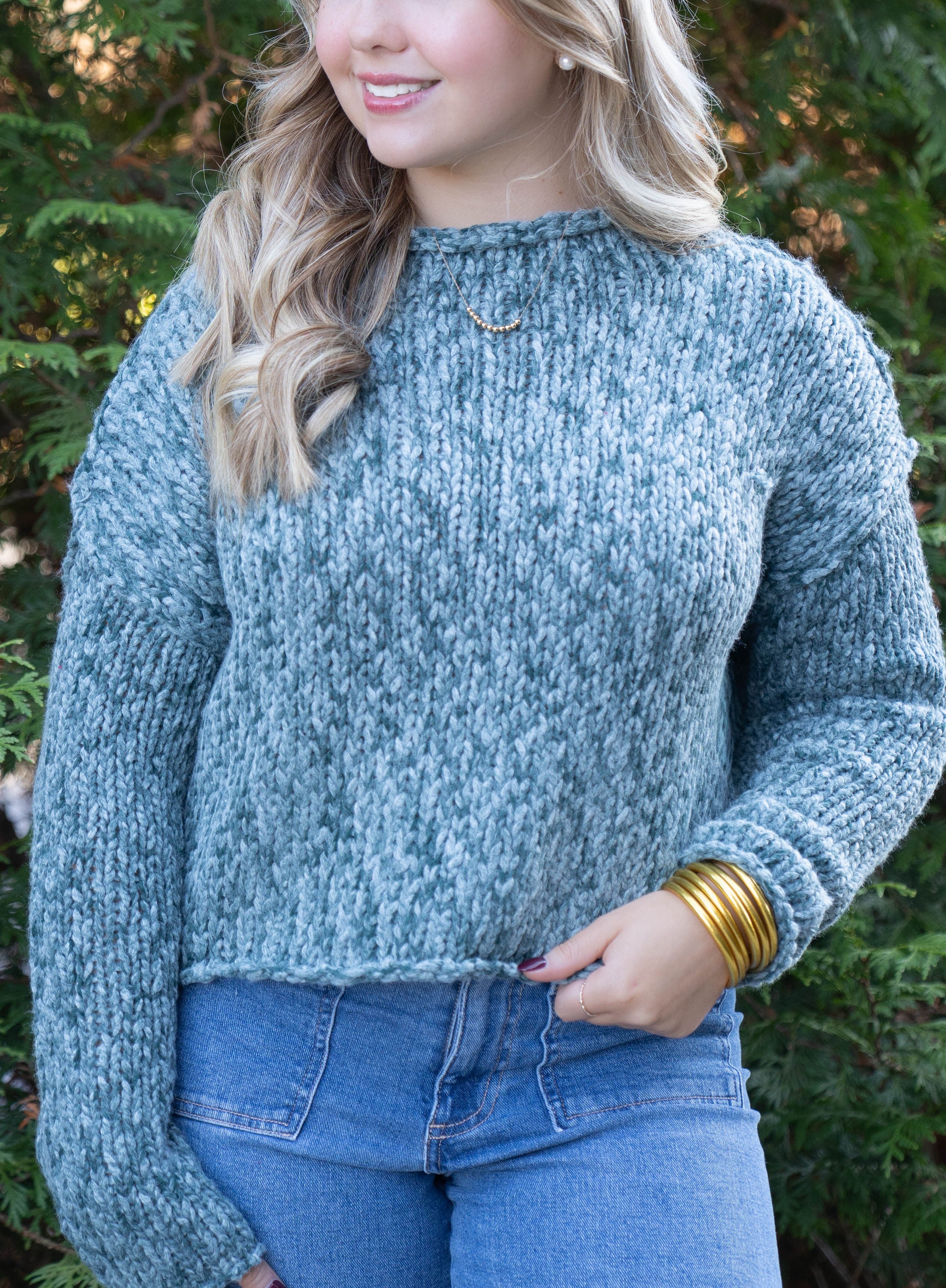 Free People Rainforest Green Sweater