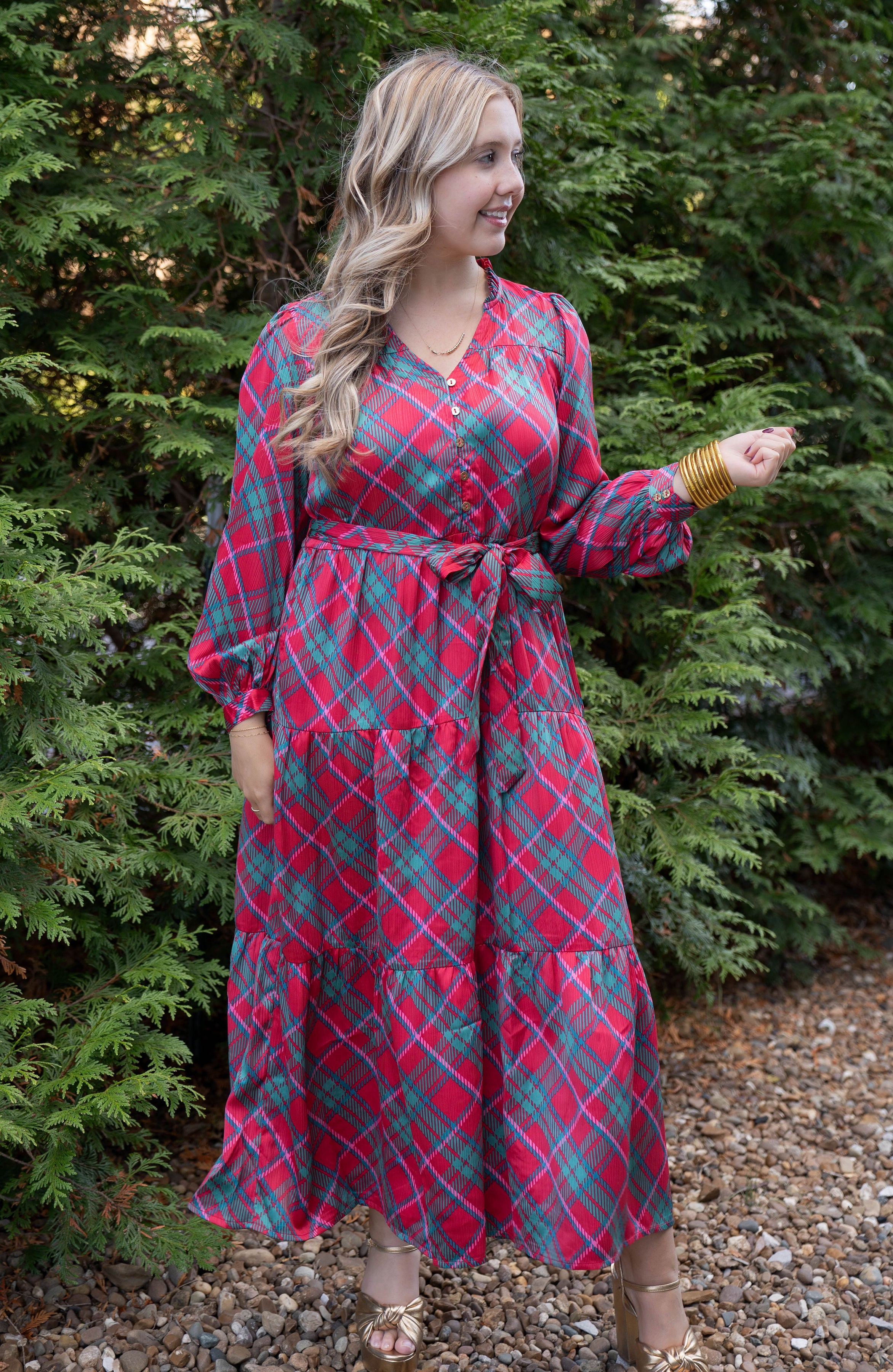 Mary Square Plaid About You Maxi