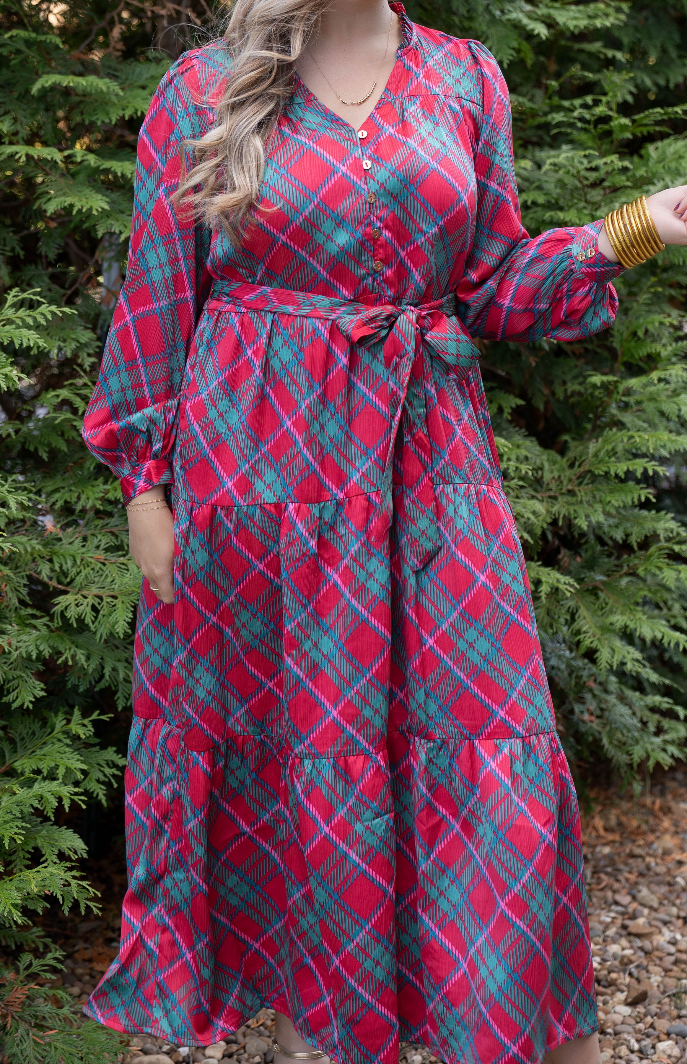 Mary Square Plaid About You Maxi