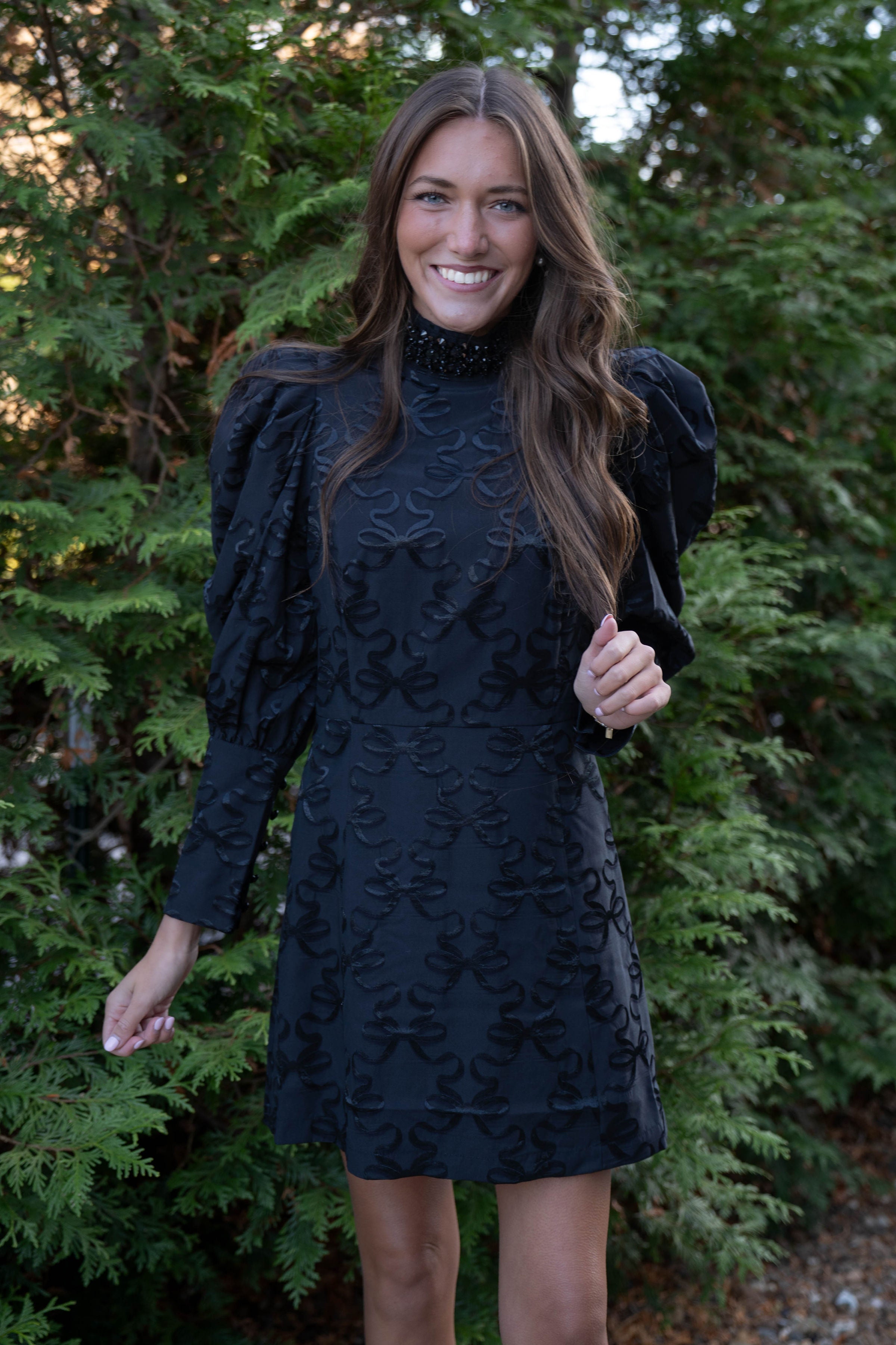 Emily McCarthy Zoe Mini Bow Lattice Dress