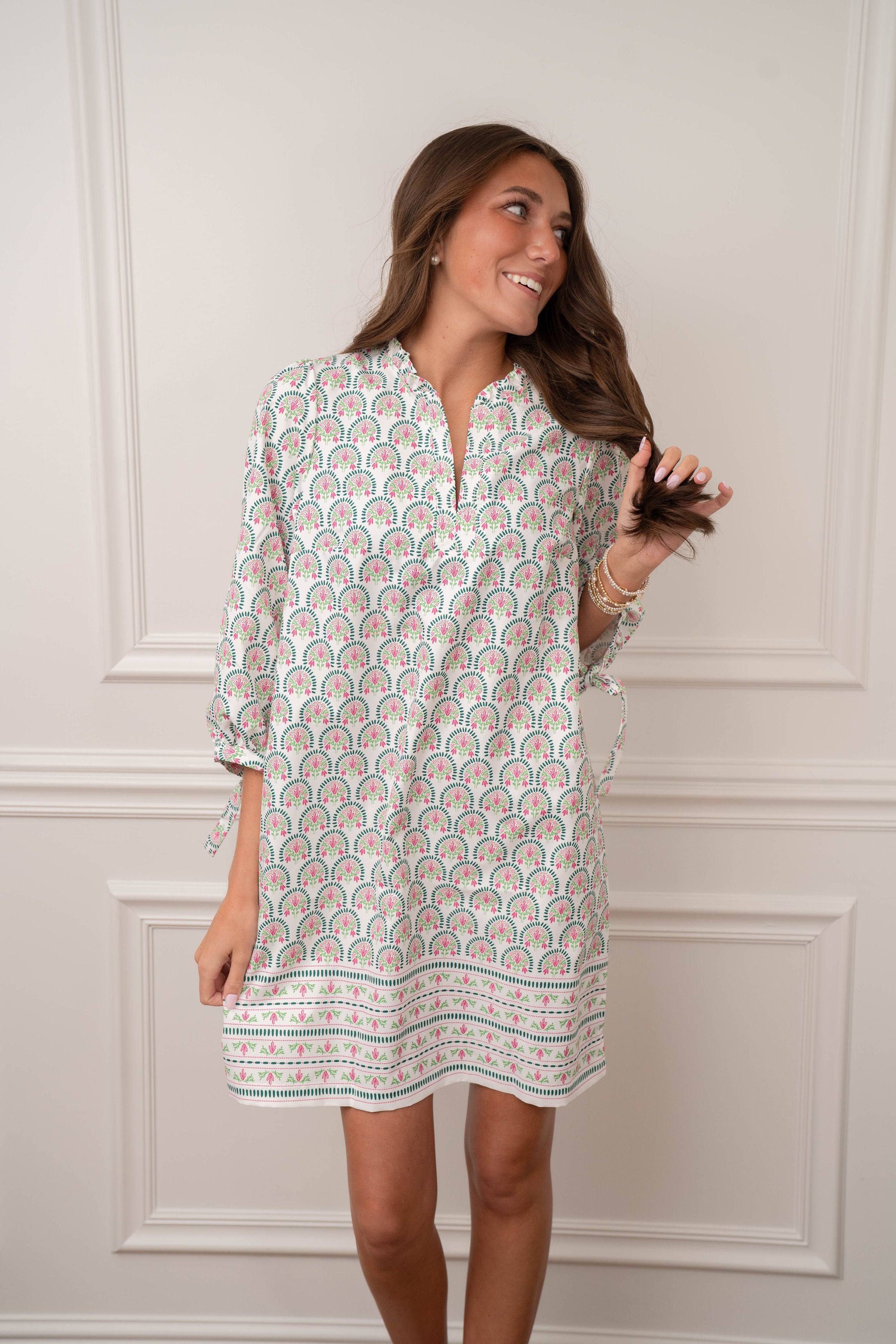 Mary Square Sunshower Flora White Laney Dress