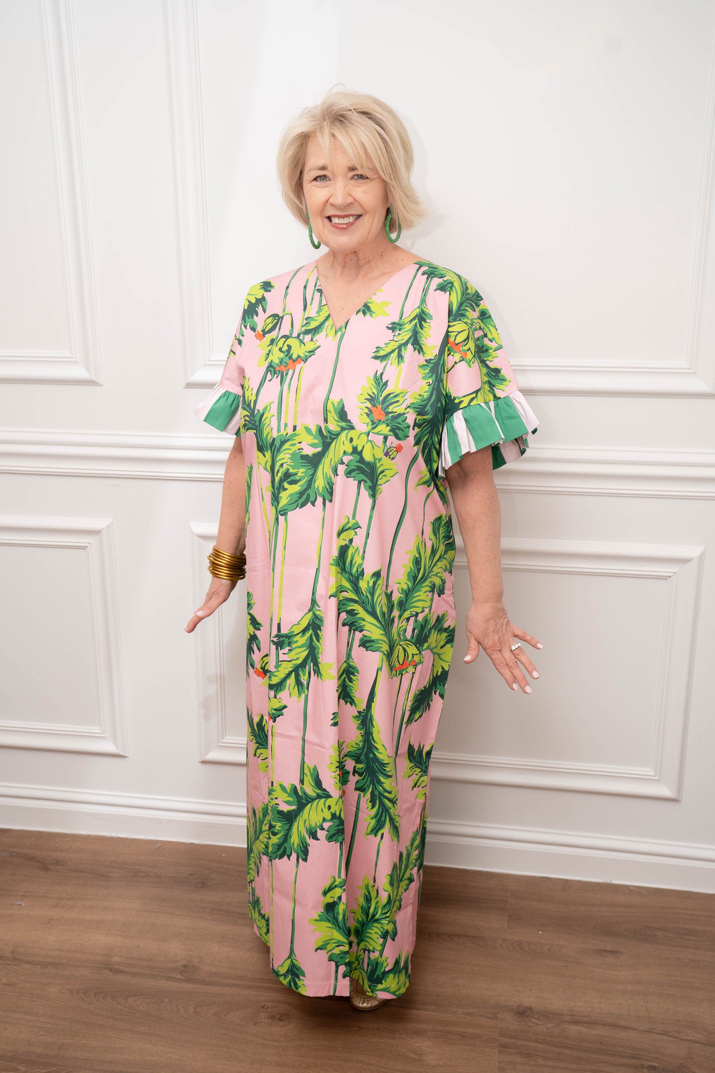 House of MBR Pink Regency Poppy Long Dress
