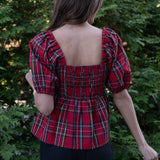 Mary square Red Plaid Isabel Top