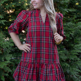 Mary Square Red Plaid Naomi Dress