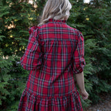 Mary Square Red Plaid Naomi Dress