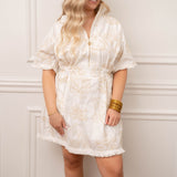 Emily McCarthy Pullover Dress Blanc Petals