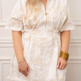 Emily McCarthy Pullover Dress Blanc Petals