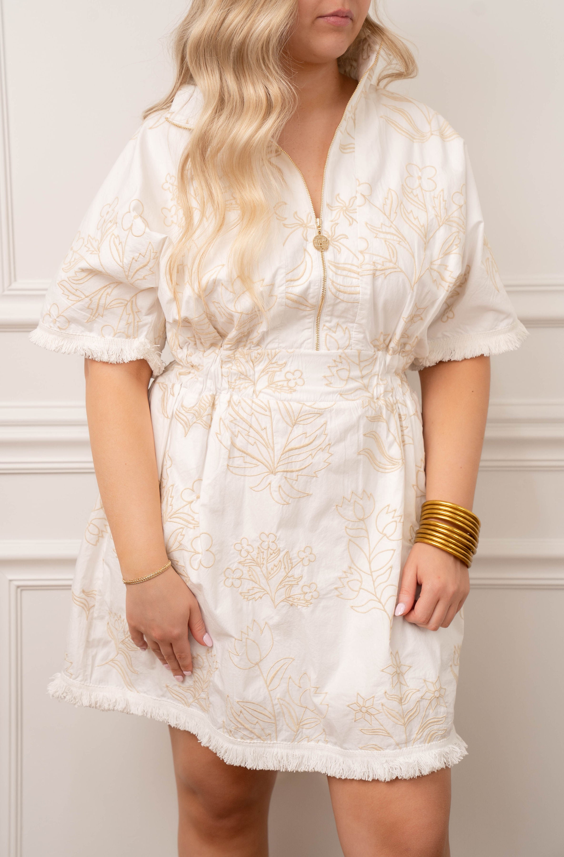 Emily McCarthy Pullover Dress Blanc Petals